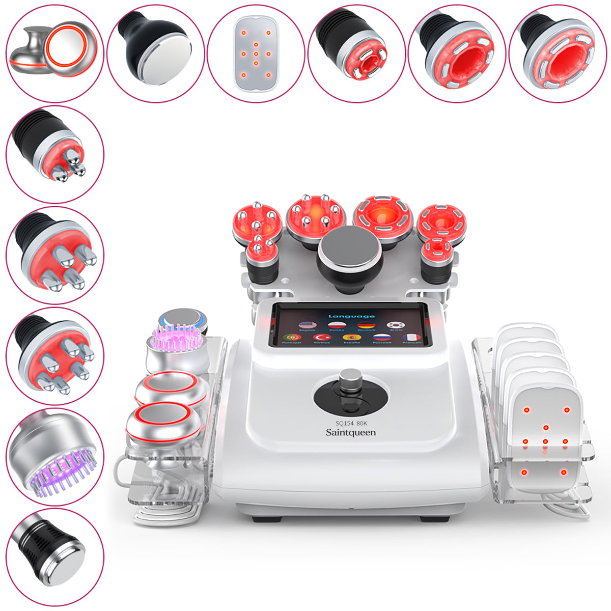 SQ154A Max – 11-i-1 80K kavitasjonsapparat med laserplate, RF og EMS