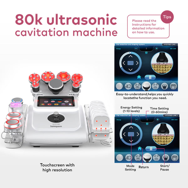SQ154A Max – 11-i-1 80K kavitasjonsapparat med laserplate, RF og EMS