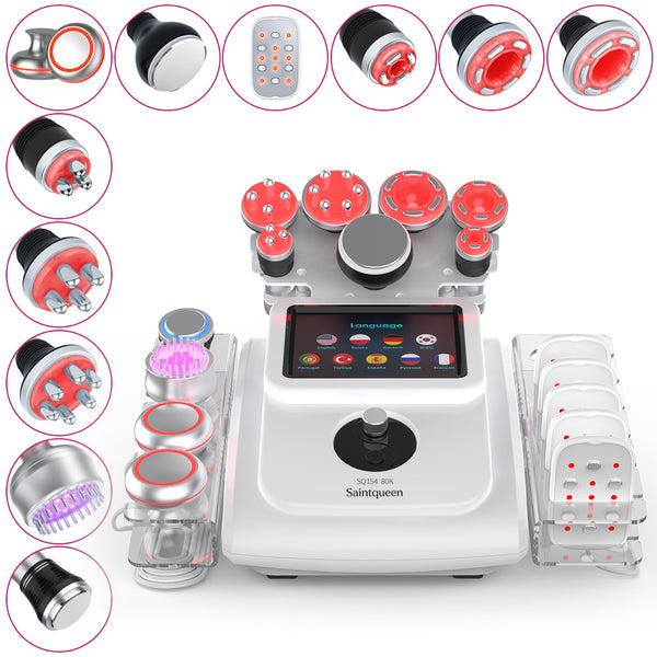 SQ154B Max – 11-i-1 80K kavitasjonsapparat med RF, laser og BIO/LED
