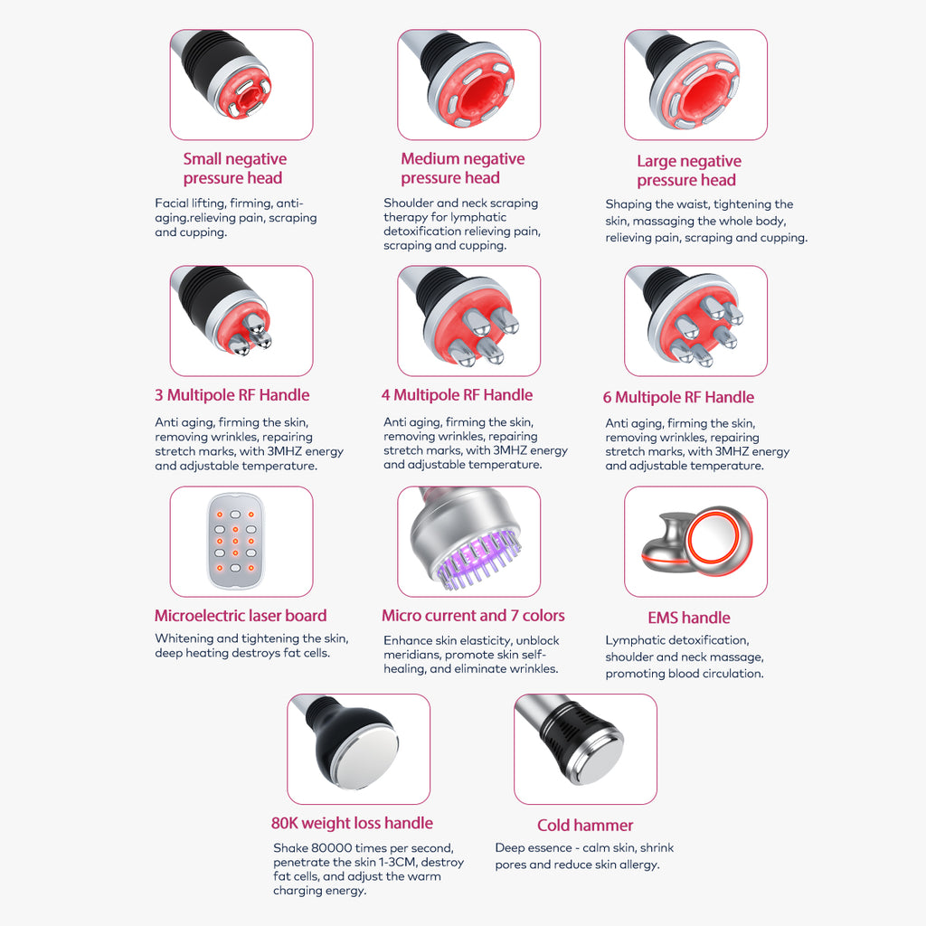 SQ154D Max – 11-i-1 80K kavitasjonsapparat med RF, vakuum og laser/EMS-puter