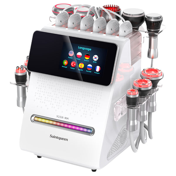 SQ126B Max – 11-i-1 80K kavitasjonsapparat med laser, RF, BIO/LED og EMS