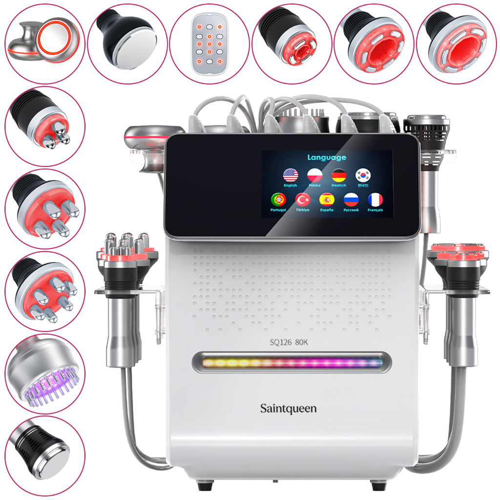 SQ126B Max – 11-i-1 80K kavitasjonsapparat med laser, RF, BIO/LED og EMS