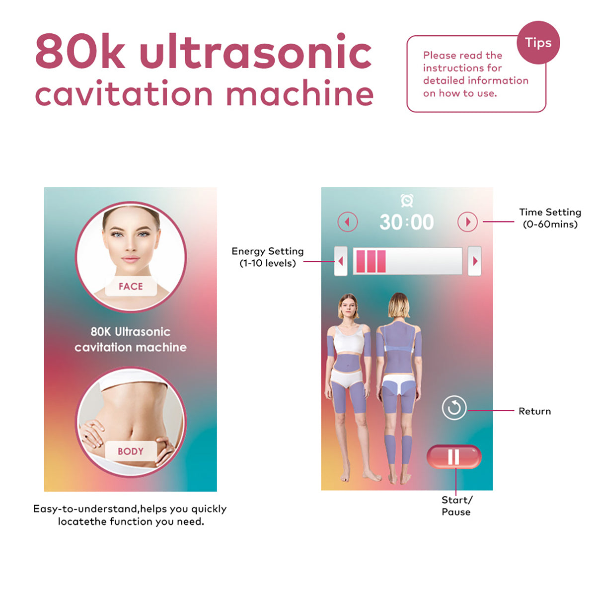 SQ149 Pro – 6-i-1 80K kavitasjonsapparat med RF, vakuum og EMS