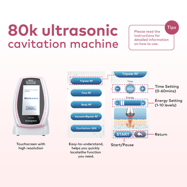 SQ54 Pro – 5-i-1 80K kavitasjonsapparat med RF og vakuummassasje