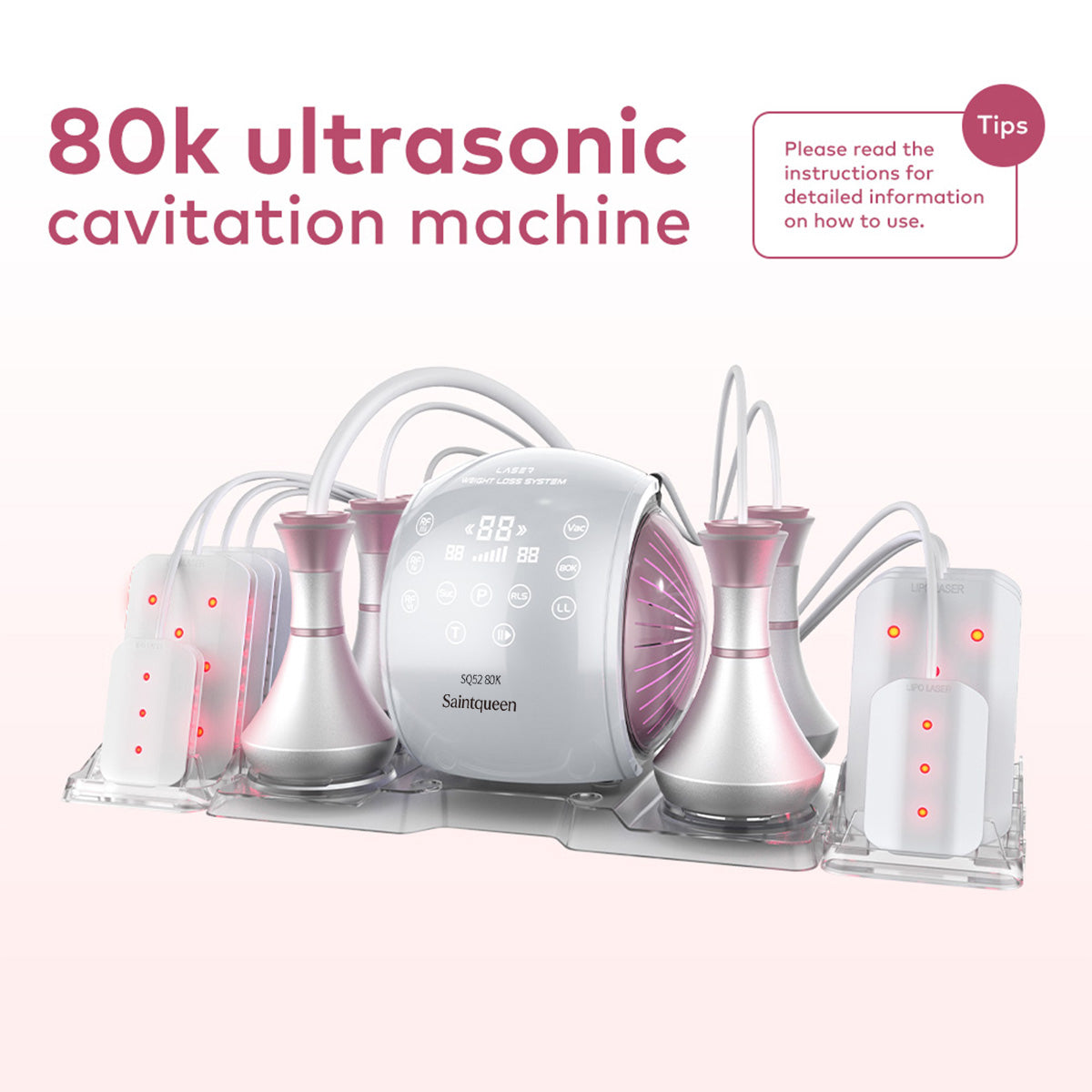 SQ52 Pro – 6-i-1 80K kavitasjonsapparat med RF, vakuum og lipolaser