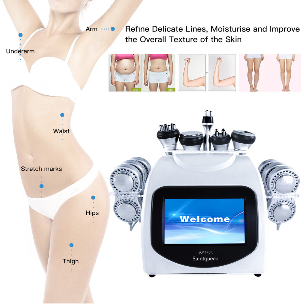 SQ47B Pro – 6-i-1 40K kavitasjonsapparat med RF, vakuum og EMS-laser