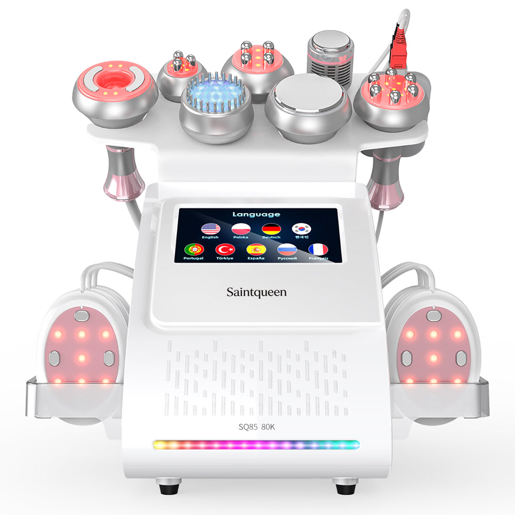 SQ85E Plus – 9-i-1 80K kavitasjonsapparat med RF, mikrostrøm og EMS-laserplate