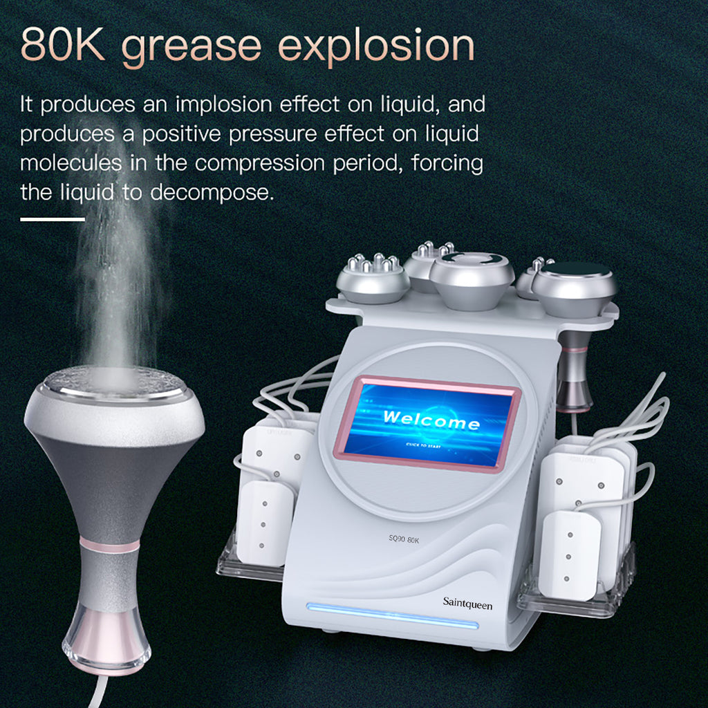 SQ90C Pro – 6-i-1 80K kavitasjonsapparat med RF, vakuum og lipolaser