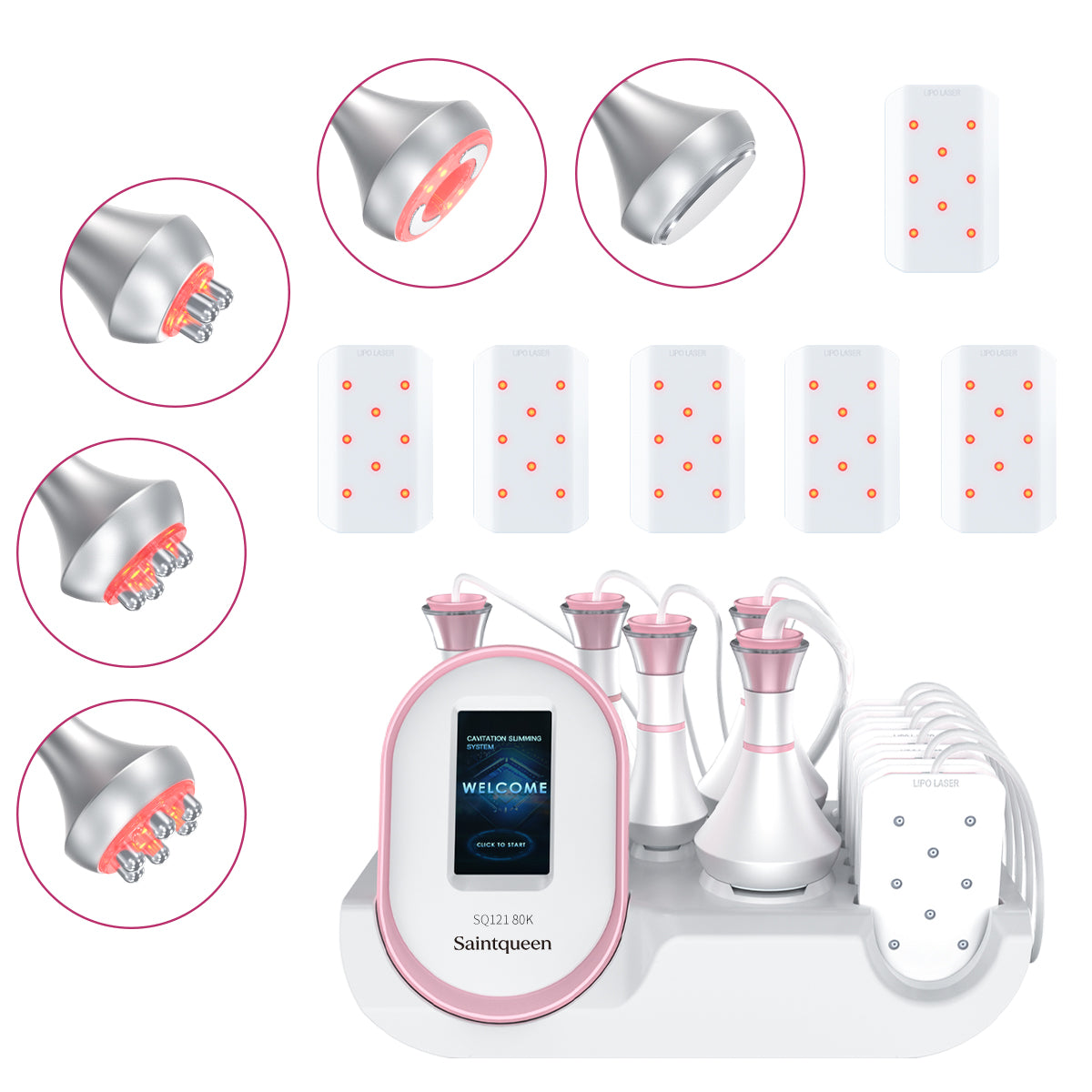 SQ121A Pro – 6-i-1 80K kavitasjonsapparat med RF, vakuum og laserputer