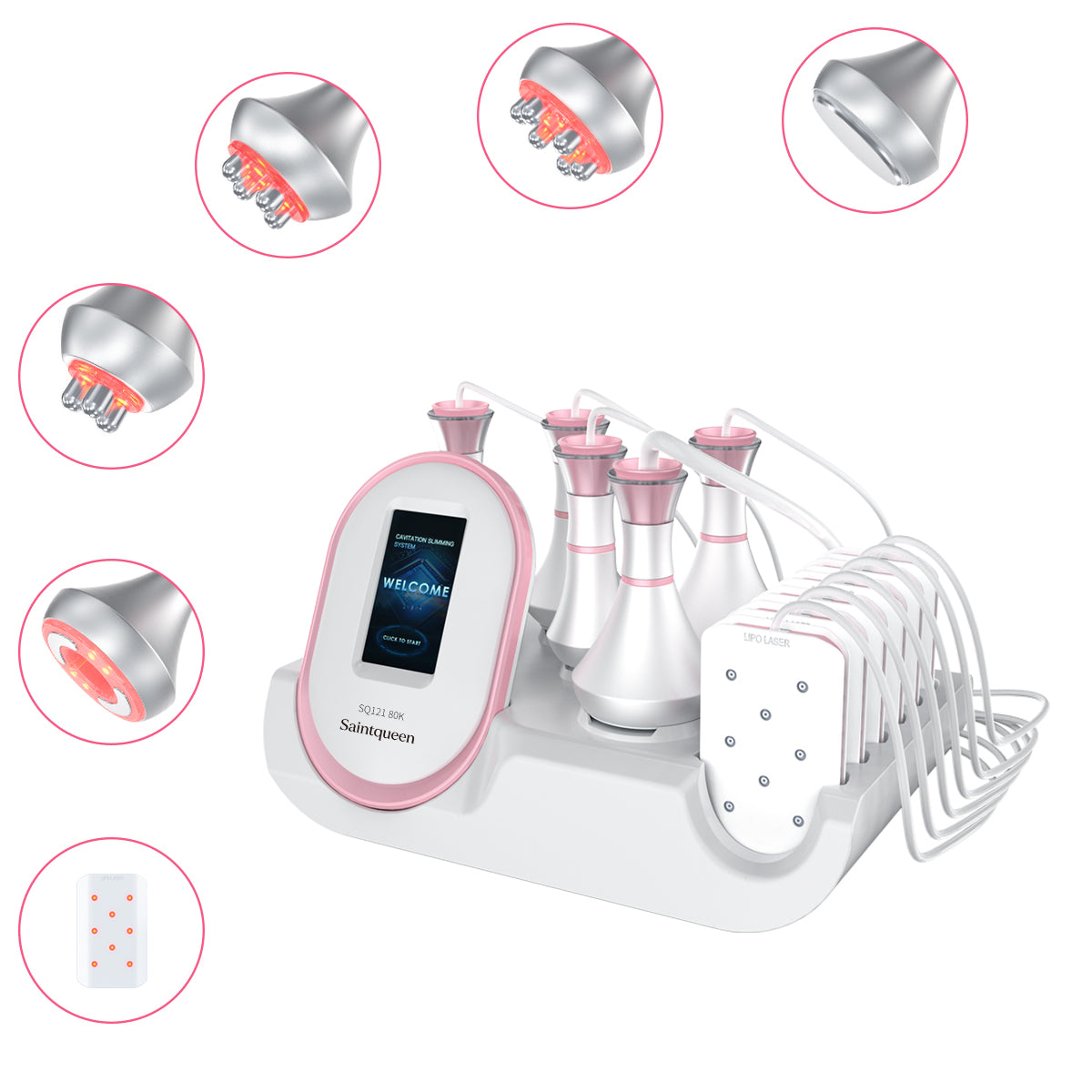 SQ121A Pro – 6-i-1 80K kavitasjonsapparat med RF, vakuum og laserputer