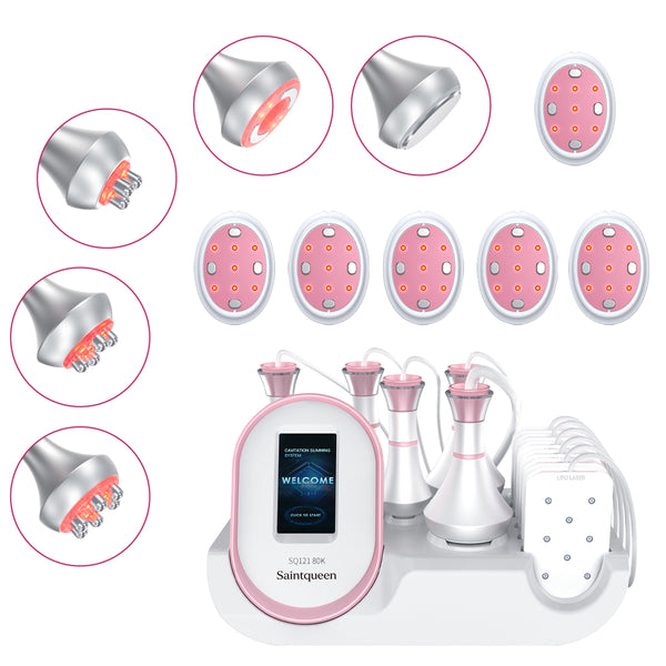 SQ121B Pro – 6-i-1 80K kavitasjonsapparat med RF, vakuum og laser/EMS-puter
