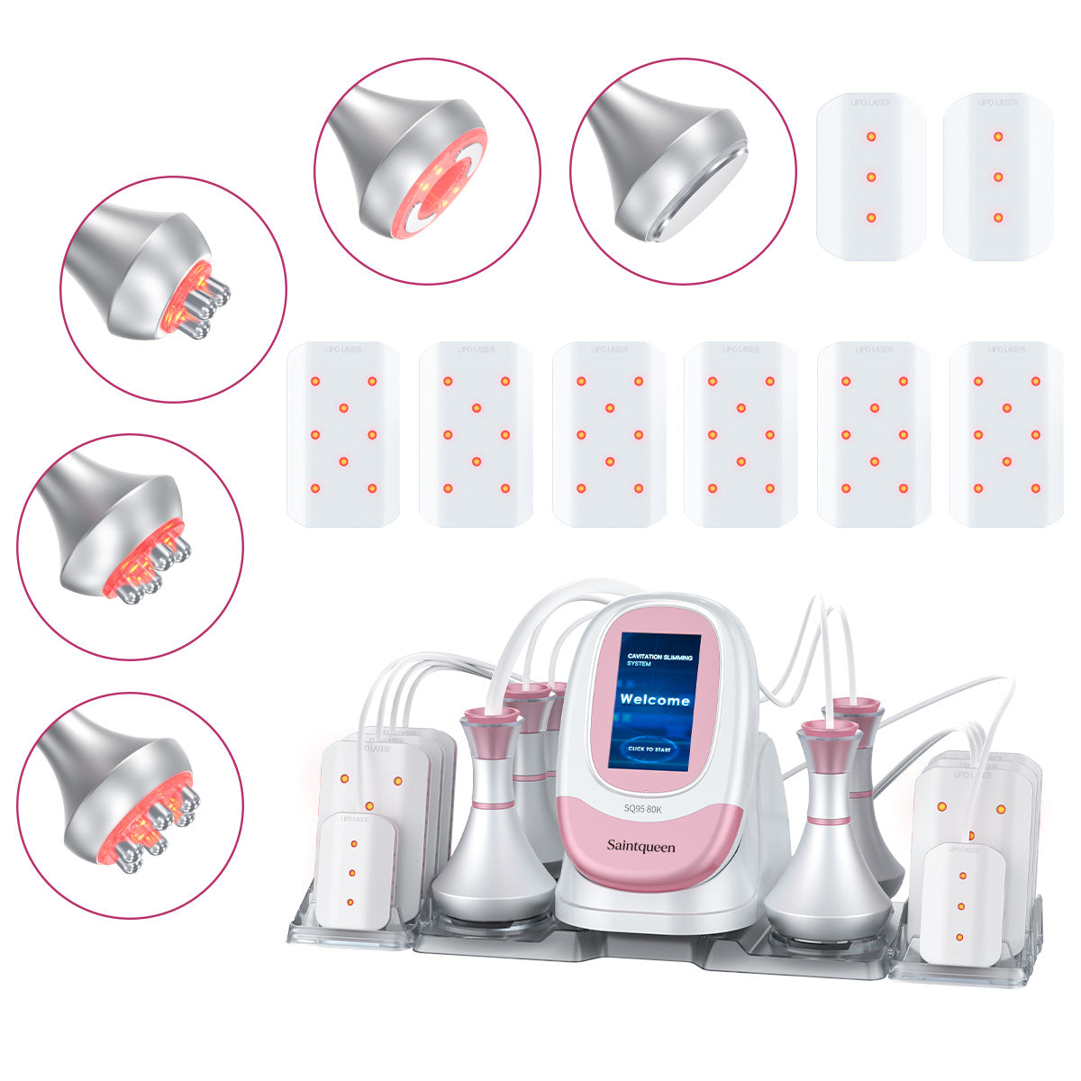 SQ95C Pro – 6-i-1 80K kavitasjonsapparat med RF, vakuum og lipolaser
