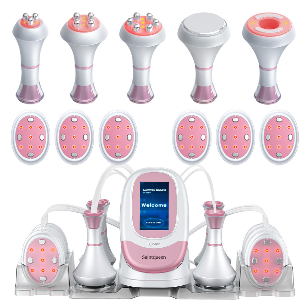 SQ95B Pro – 6-i-1 80K kavitasjonsapparat med RF, vakuum og EMS-puter