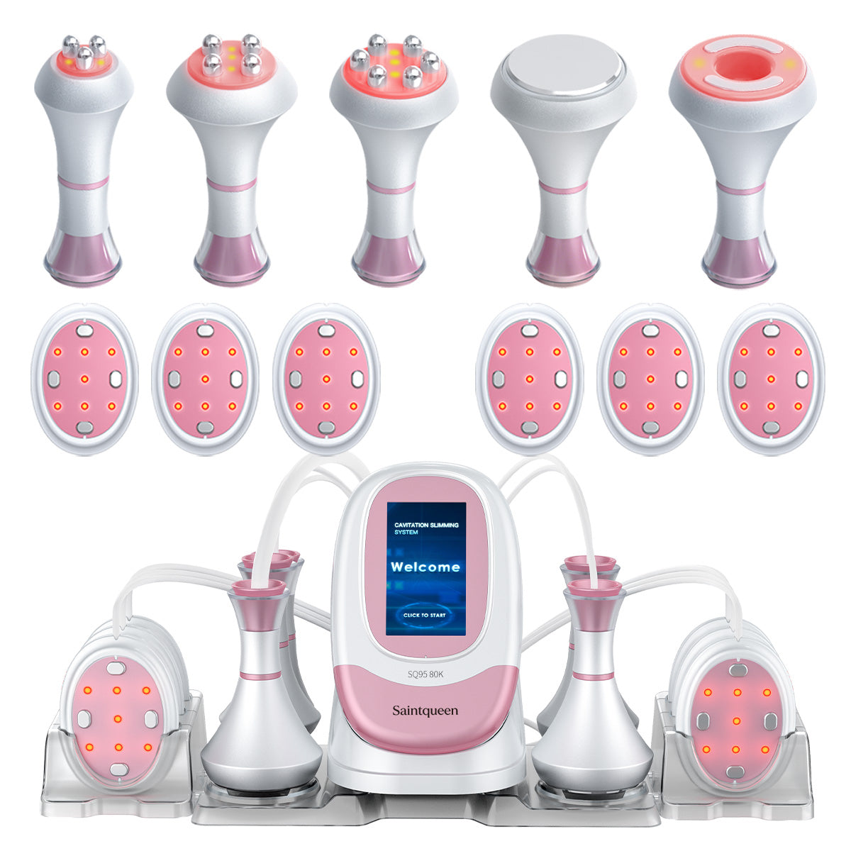 SQ95B Pro – 6-i-1 80K kavitasjonsapparat med RF, vakuum og EMS-puter