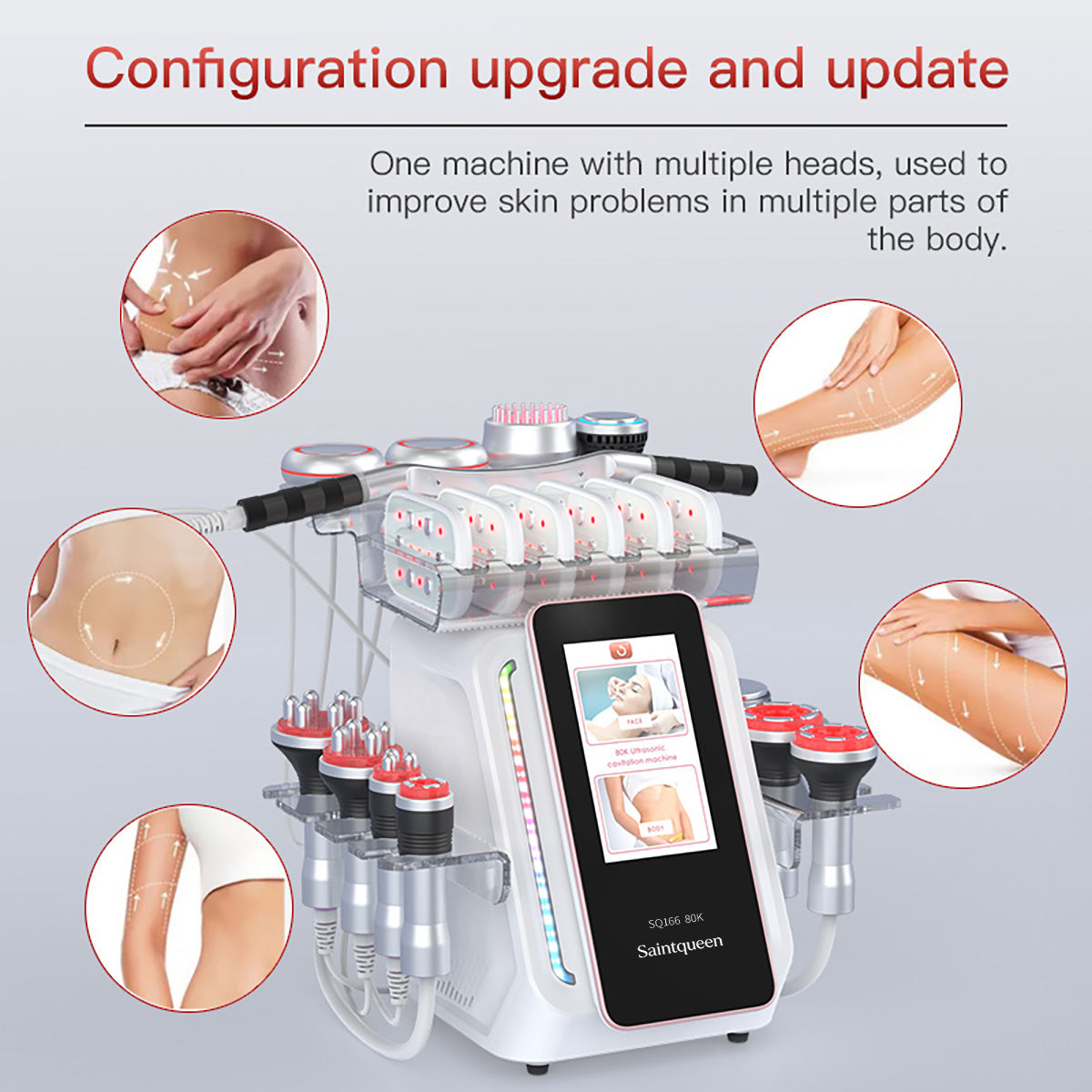 SQ166 Ultra – 80K kavitasjonsapparat med RF, vakuum og EMS-laserpute